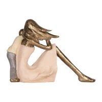6PR5900 Clayre & Eef Dekofigur Frau goldfarbig Mutter mit Kind 23 x 9 x 16 cm Polyresin