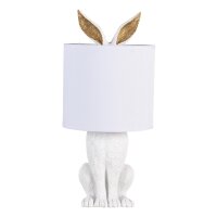 6LMC0013 Clayre & Eef Tischlampe Hasenlampe Polyresin 43 cm