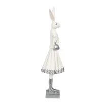 6PR4037 Clayre & Eef Figur Hase Kaninchen 32 cm weiss Polyresin Frühling Osterdeko