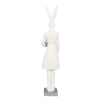 6PR4036 Clayre & Eef Figur Hase Kaninchen 32 cm weiss Polyresin Frühling Osterdeko