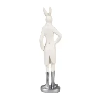 6PR4044 Clayre & Eef Figur Hase Kaninchen 20 cm weiss Polyresin Frühling Osterdeko