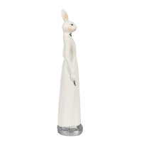 6PR4045 Clayre & Eef Figur Hase Kaninchen 20 cm weiss Polyresin Frühling Osterdeko