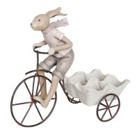 6PR0312 Clayre & Eef Figur Hase auf Fahrrad...