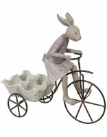 6PR0313 Clayre & Eef Figur Hase auf Fahrrad...