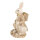 6PR4992 Clayre & Eef Figur Hase Kaninchen mit Küken 15 cm braun/weiß Polyresin Osterdeko