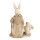 6PR4992 Clayre & Eef Figur Hase Kaninchen mit Küken 15 cm braun/weiß Polyresin Osterdeko