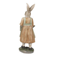 6PR4026 Clayre & Eef Figur Hase Häsin 25 cm braun/grün Polyresin Frühling Osterdeko