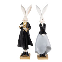 6PR4889 Clayre & Eef Figuren 2er Set Hasen 47 cm...