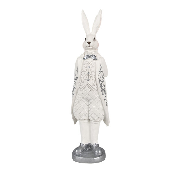 6PR4038 Clayre & Eef Figur Hase Kaninchen 30 cm weiss Polyresin Frühling Osterdeko