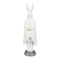 6PR4038 Clayre & Eef Figur Hase Kaninchen 30 cm weiss Polyresin Frühling Osterdeko