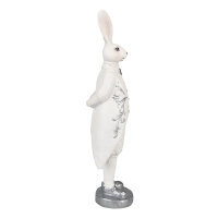 6PR4038 Clayre & Eef Figur Hase Kaninchen 30 cm weiss Polyresin Frühling Osterdeko