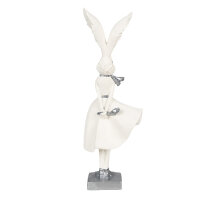 6PR4048 Clayre & Eef Figur Hase Kaninchen 37 cm weiss Polyresin Frühling Osterdeko