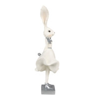 6PR4048 Clayre & Eef Figur Hase Kaninchen 37 cm weiss Polyresin Frühling Osterdeko