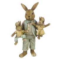 6PR3273 Clayre & Eef Figur Kaninchen Hasenvater mit 2...