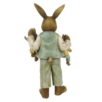 6PR3273 Clayre & Eef Figur Kaninchen Hasenvater mit 2 Hasenkinder 19 cm Osterdeko