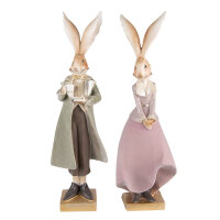 6PR4891 Clayre & Eef Figuren 2er Set Hasen edel 47 cm...