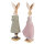 6PR4891 Clayre & Eef Figuren 2er Set Hasen edel 47 cm mit Samt Polyresin Osterdeko