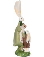 6PR3567 Clayre & Eef Figur Hase Kaninchen 25 cm grün Polyresin Frühling Osterdeko