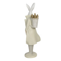 6PR3176 Clayre & Eef Figur Hase edel 37 cm weiss/gelb Polyresin Osterdeko