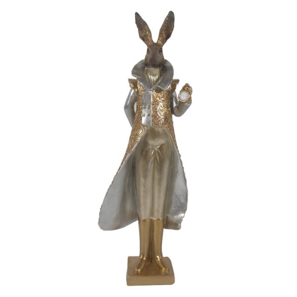 6PR3597 Clayre & Eef Figur Kaninchen Hase edel 33 cm goldfarbig Polyresin Osterdeko