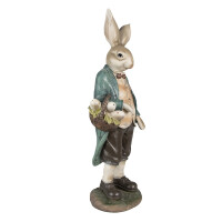 6PR4023 Clayre & Eef Figur Hase 38 cm braun/grün Polyresin Frühling Osterdeko