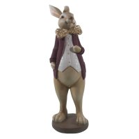 6PR3158 Clayre & Eef Figur Hase mit Gold-Fliege edel...