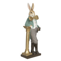 6PR3161Clayre & Eef Figur Hase mit Gold-Fliege edel...