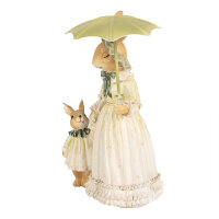 6PR5020 Clayre & Eef Figur Hase Kaninchen 21 cm braun/grün Polyresin Frühling Osterdeko