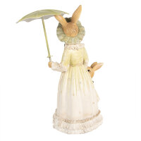 6PR5020 Clayre & Eef Figur Hase Kaninchen 21 cm braun/grün Polyresin Frühling Osterdeko