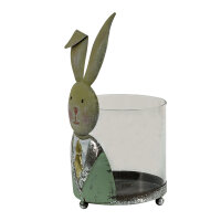 64995 Clayre & Eef Windlicht Hase Metall/Glas...