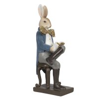 6PR3160 Clayre & Eef Figur Hase mit Gold-Fliege edel...