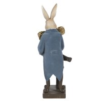 6PR3160 Clayre & Eef Figur Hase mit Gold-Fliege edel 41 cm mit Samt Polyresin Osterdeko