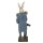 6PR3160 Clayre & Eef Figur Hase mit Gold-Fliege edel 41 cm mit Samt Polyresin Osterdeko