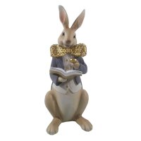 6PR3159 Clayre & Eef Figur Hase mit Gold-Fliege edel...