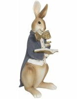 6PR3159 Clayre & Eef Figur Hase mit Gold-Fliege edel...