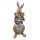 6PR3159 Clayre & Eef Figur Hase mit Gold-Fliege edel 40 cm mit Samt Polyresin Osterdeko