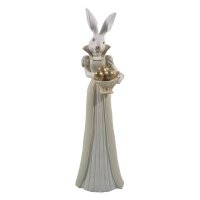 6PR3177 Clayre & Eef Figur Hase edel 37 cm weiss/gelb...