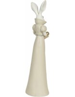 6PR3177 Clayre & Eef Figur Hase edel 37 cm weiss/gelb Polyresin Osterdeko