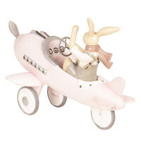 6PR2634 Clayre &Eef Figur Kaninchen Hase im Flugzeug...