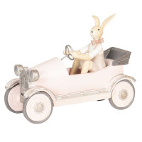 6PR2633 Clayre &Eef Figur Kaninchen Hase im Oldtimer...