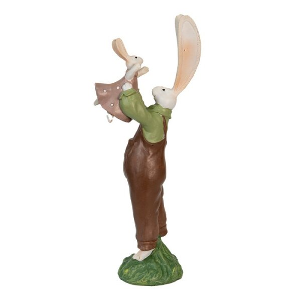 6PR3566 Clayre & Eef Figur Hase Kaninchen 25 cm braun Polyresin Frühling Osterdeko