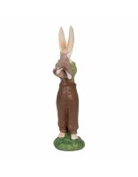 6PR3566 Clayre & Eef Figur Hase Kaninchen 25 cm braun Polyresin Frühling Osterdeko