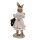 6PR3552 Clayre & Eef Figur Hase Kaninchen mit Laterne 14 cm rosa/beige Osterdeko