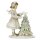 6PR4809 Clayre & Eef Figur Winterkind 12 cm Kind Mädchen mit Baum weiß/grau Polyresin