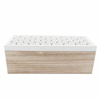 641686 Clayre & Eef Teebox 3 Fächer Teedose Holz...