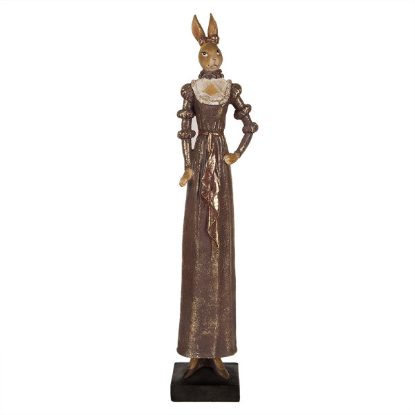 5PR0131 Clayre & Eef Figur große edle Hasenfrau 53 cm braun Polyresin Osterdeko