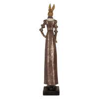 5PR0131 Clayre & Eef Figur große edle Hasenfrau 53 cm braun Polyresin Osterdeko