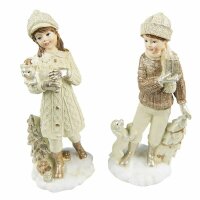 6PR4794 Clayre & Eef 2er Set Figur Winterkinder 22 cm...