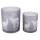 6GL4098 Clayre & Eef 2er Set Teelichthalter Rentier grau Glas Teelicht Ø 9x10 / Ø 7x8 cm