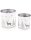 6GL4105 Clayre & Eef 2er Set Teelichthalter Rentier weiß Glas Teelicht Ø 9x10 / Ø 7x8 cm